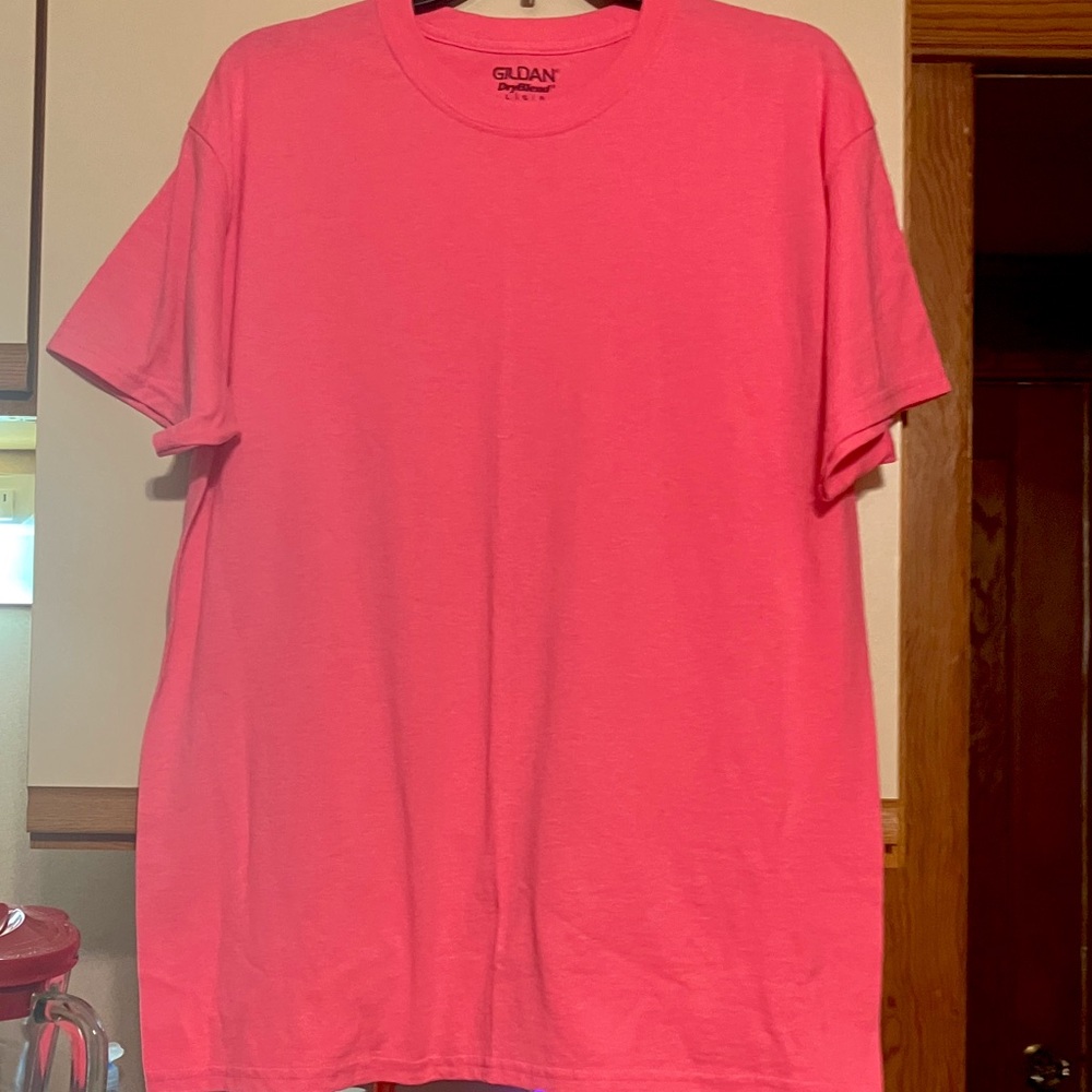 Gildan woman’s  Neon Pink Short Sleeve Tee.